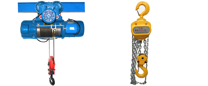 鋼絲繩電動葫蘆與手拉葫蘆組圖